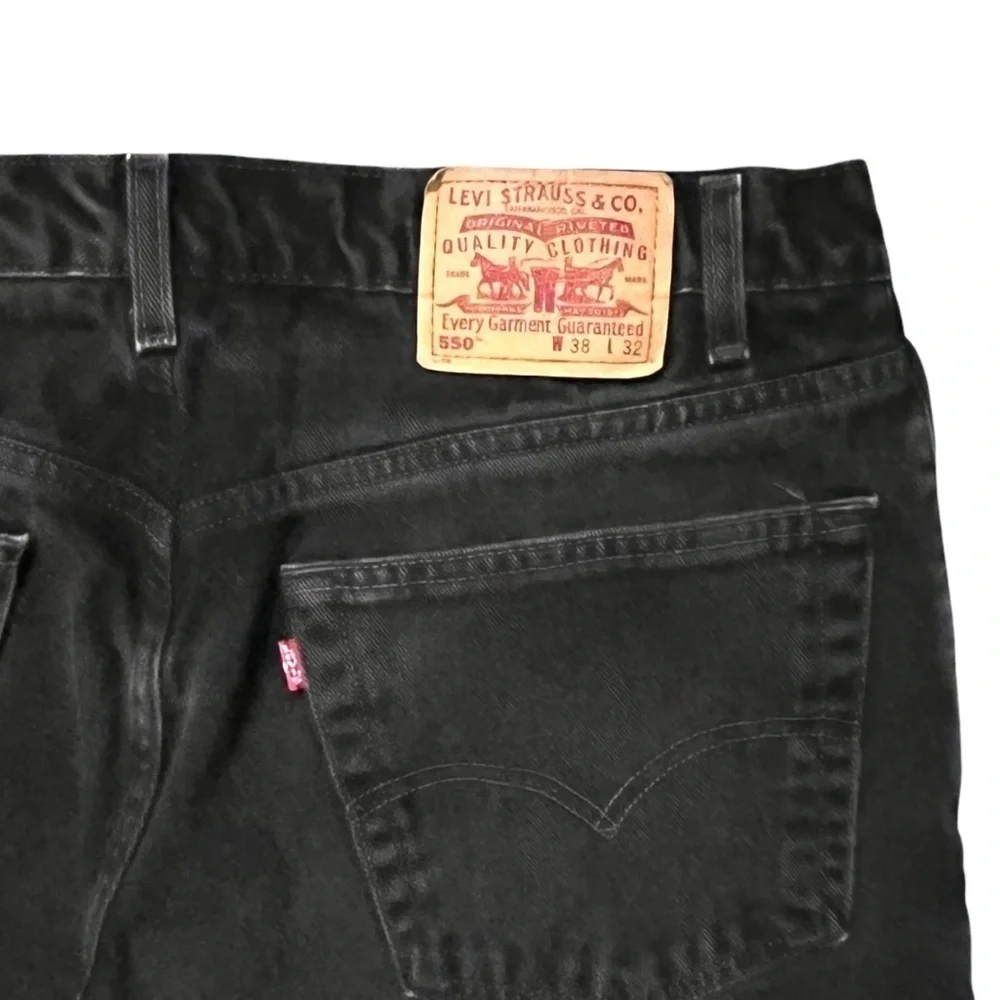 Levis 550 Jeans Relaxed fit Straight Leg Black 36 x 32 Vintage Y2K